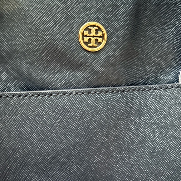 LARGE Tory Burch Dak NAVY Blue Parker Tote Very Good Condition Classic - Picture 4 of 8